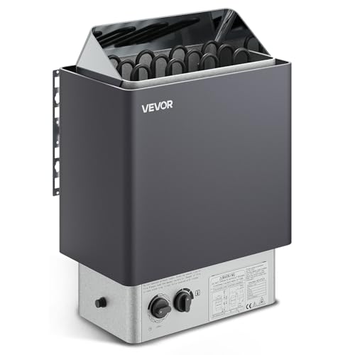 VEVOR Sauna Heater,220V Electric Sauna Stove, Steam Bath Sauna Heate 3h Timer and Adjustable Temp for Max. 176-318 Cubic Feet, Home Hotel Spa Shower Use (6KW)