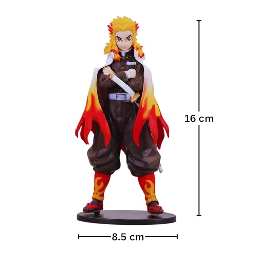 Image of Rengoku Standing Premium Action Figures Collectible for Office Desk, Study Table, Car Dashboard, Decoration for Anime Lovers, Fans, Kids, Collectors - Rengoku14cm