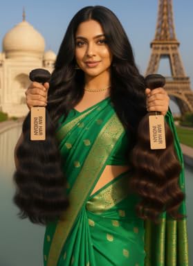 18 POUCES RAW HAIR INDIAN BUNDLE TISSAGE EXTENSION Purs Cheveux Humains Indian Brut 100% Non...