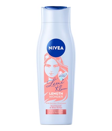 NIVEA Length Wonder stärkendes Shampoo Limited Edition Leni Klum, stärkendes Shampoo mit Niacinamid und Sheabutter, Pflegeshampoo für langes Haar ohne Spliss (250 ml)
