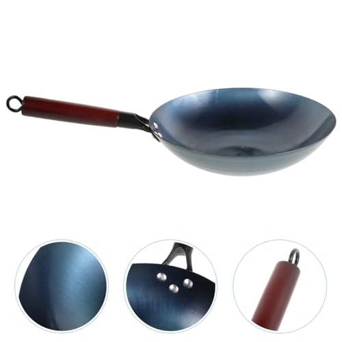 Wok de Hierro con Fondo Redondo 12 Pulgadas con Mango de Madera miniatura 4