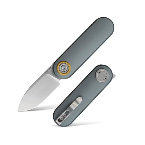 Image of Vosteed Corgi V Pocket Knife - 2.36 inch 14C28N Satin Blade - Patented Vanchor Lock, Gray Aluminum Handle - EDC Knife Surviving Folding Knife - A3703