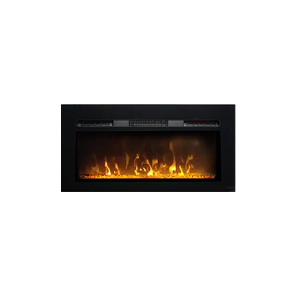 Kominek elektryczny ścienny 3D ElectricSun PAULA szkło mały czarny 122x45cm