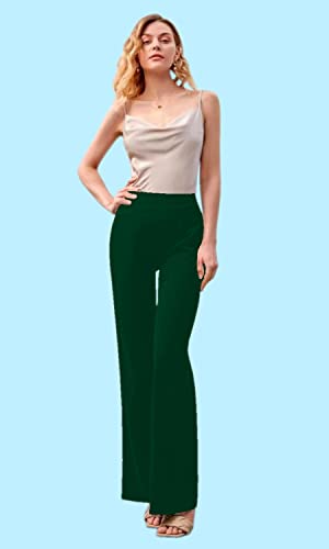 Image of Dream Beauty Fashion Women's High Waist Bell Bottom Trouser, Elastic Flared Bootcut Pants, Stretchy Parallel Leg for Casual Office Work wear (Dhoni 1)