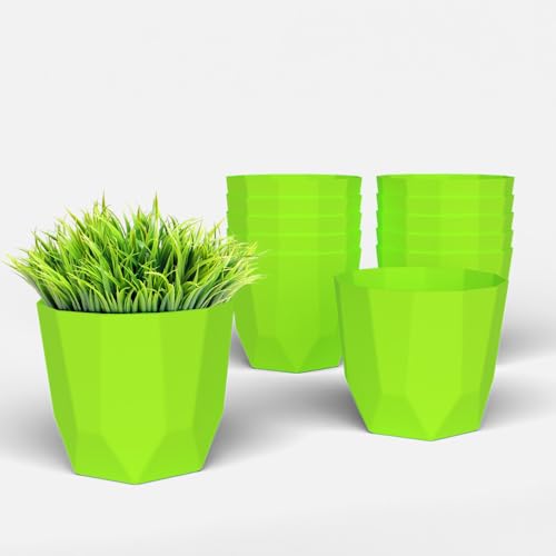 Image of YUCCABE ITALIA SHERA Hexa Plastic Planter Pot for Plants | Decorative Flower Pot | UV Protected Lightweight Indoor Outdoor Gamla for Home Decor, Balcony, Garden & Living Room