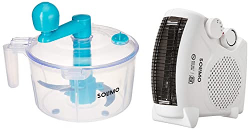 Image of Amazon Brand - Solimo 2000-Watt Room Heater (ISI certified, White colour, Ideal for small to medium r & Plastic Atta /Dough Maker Combo