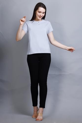 Image of CUPID Women Comfortable Cotton Round Neck Half Sleeve Casual T-Shirt, Sleep, Night, Yoga, Daily Gym n Lounge Wear Short Tee /Top for Girls