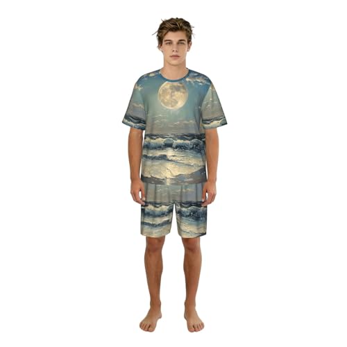 Ensemble de pyjama pour homme lune et mer la douceur d'un textile premium