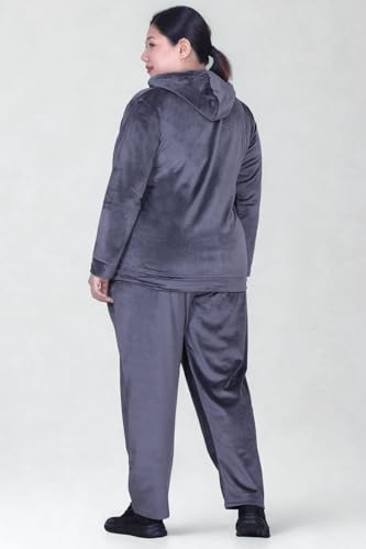 Image of CUPID Regular Fit Velvet Track Suit for Woman, Winter Wear Velvet Night Suit Set with Pockets for Sports, Night, Jogging, Daily Gym Wear L to 5XL