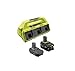 Ryobi 18-Volt ONE+ SuperCharger and 2 Lithium-Ion Batteries Kit
