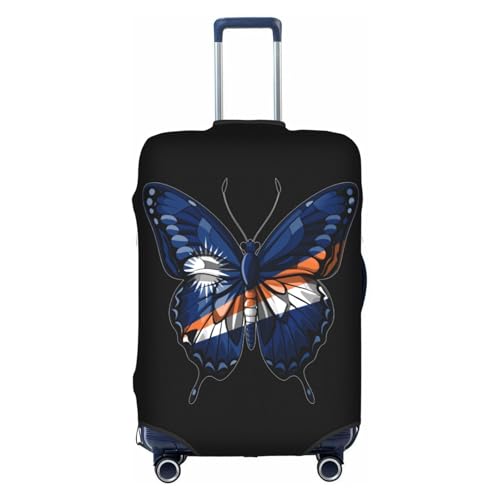 Butterfly Marshall Islands Rosal Islanders Flag Travel Luggage Cover Washable Suitcase Case Suitcase Protector Fit Luggage Cover Small