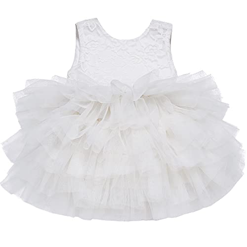 Cilucu Baby Girls Dress Toddler Kids Party Dress Tutu Pageant Lace Dresses Gown for Flower Girl Baby Birthday Pink Peach2