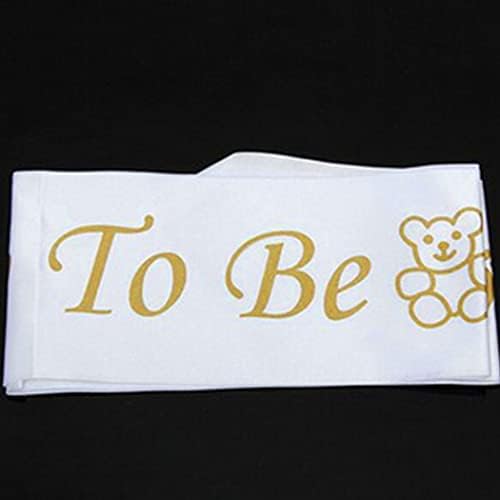 pengxiaomei Mummy To Be Baby Shower Sash Mum To Be Sash Satin Gold & White