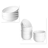 DOWAN 10 OZ White Small Bowls Dessert Bowls Set of 6 + 47 OZ Large Pasta Bowls Set of 4