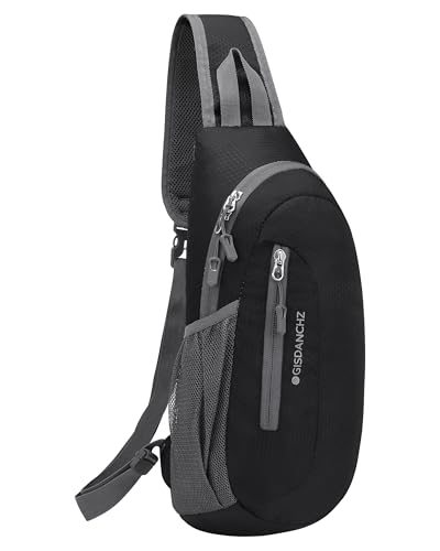PivotWing Brusttasche Herren Damen, Sling Bag Schultertasche Damen Herren Leicht Wasserdicht Umhängetasche Reisen Gehen Outdoor Crossbody Bag Shoulder Chest Bags Day Packs Schwarz