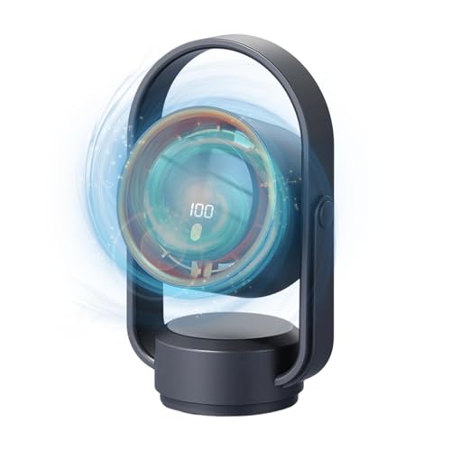 Genérico Ventilador de escritorio - 5 velocidades 1800mAh - Ventilador de mesa refrescante | Para, mujeres, hombres, estudiantes, casa, apartamento, dormitorio, oficina, estudio, habitación, salón