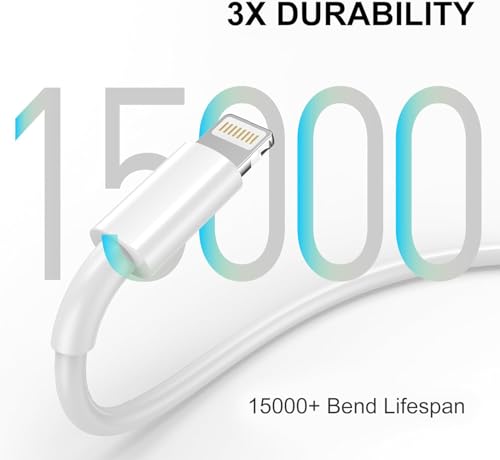 Image of HANYCONY Pack Of 2 USB Cable For USB A to Lightning Port Cable Fast Charging & Data Transfer for iPhone 14 /13 /12 /11 Pro Max XR XS X 8 7 6 Plus SE Charger Car Charging Cable 3.3ft