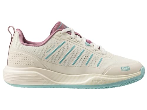 K-Swiss Ultra Court Padel, Tenis Shoe Mujer, Wht Lilas Turquesa Pastel, 38 EU