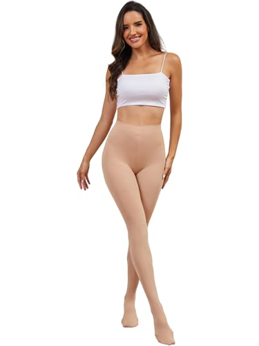 Image of Women's Tights 80D Ultra Soft Semi Opaque High Waist Pantyhose | Super soft microfiber women's tights are skin-friendly, breathable, stretchy, durable, well-fitted and stay in place