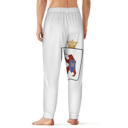 Coat of Arms of Mari El Men's Pajama Bottoms Sleep Lounge Soft Comfy Pants Sleepwear3