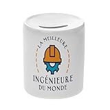 CÉRAMIQUE VÉRITABLE : Oubliez les tirelires en plastique ou en métal qui se rayent. Ce modèle en céramique blanche offre un aspect premium, lourd et stable. C'est un véritable objet de décoration qui trouvera sa place sur une étagère ou une table de nuit.