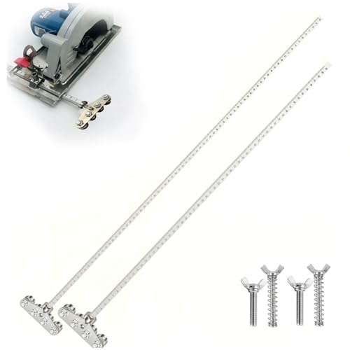 2 Pack Positioning Calipers for Precise Measurement, 23.6 Inch and 31.5 Inch Positioning Calipers for Circular Saw, Adjustable Guide Rail for Woodworking Positioning Cutting (Four-Axis)