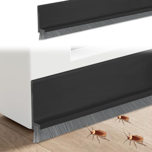 Bürstendichtung, Türbürstendichtung, Bürstendichtung Selbstklebend, Zuschneidbar Bodenabdichtung mit Bürste, für Zugluftstopper Streifenbürste Türbürste Türbodendichtung, Schwarz, 3cmx100cm