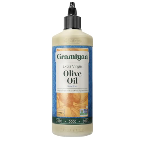 Image of Gramiyaa Extra Virgin Olive Oil 500 Ml | Tunisian Single Origin, Chemlali Olives | Imported Olive Oil for Cooking