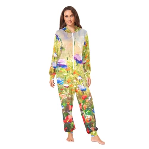 Pijama de Navidad con capucha de flores silvestres para adultos