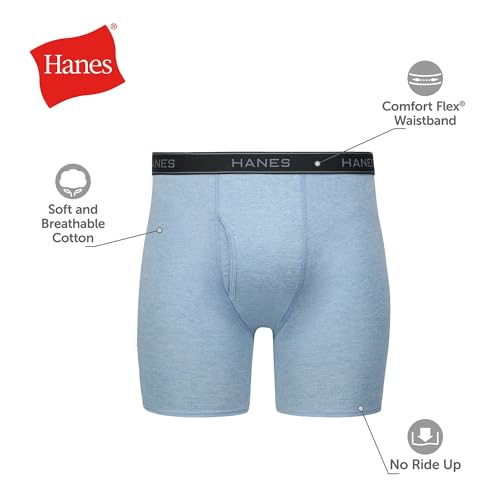 Image of Hanes mens Underwear Boxer Briefs Pack, Cool & Breathable Cotton Moisture-wicking Underwear for Men, No Ride Up