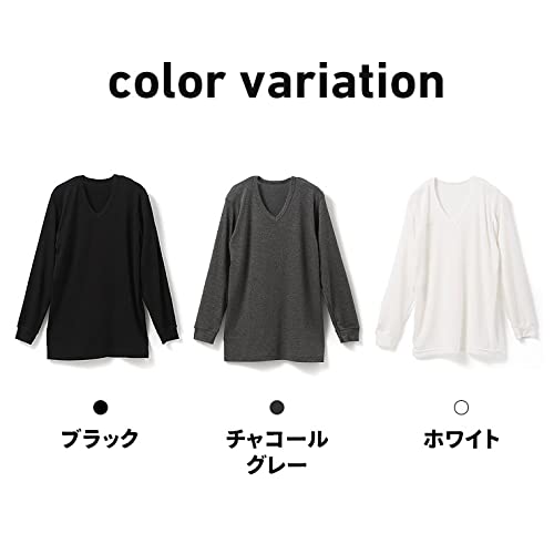 白鷺ニット HEAT&STRETCH メンズ 長袖 V首 Vネック あったか インナー シャツ 吸湿発熱 保温性 秋冬 P0461E-RT の商品画像 5