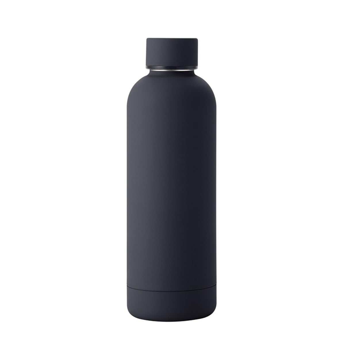 17oz Stainless Steel Insulated Narrow Mouth Sports Water Bottle, Double wall Cola Shape Vacuum flask (500ml, Black)