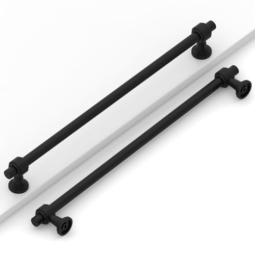 Image of 10 Pack 10 inch(254mm) Matte Black Cabinet Pulls Kitchen Cabinet Handles Black Cabinet Hardware Drawer Pulls for Cupboard CK0081