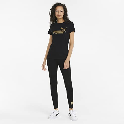 PUMA ESS+ Metallic Leggings mallas mujer con logotipo oro de algodon 6