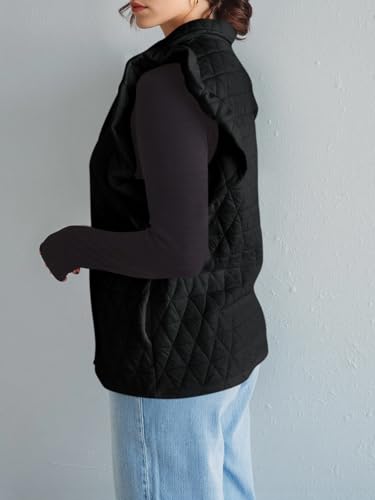 Cicy Bell Women Ruffles Puffer Vest Sleeveless Button Down Padded Jacket Gilet Trendy Fall Winter Outerwear3