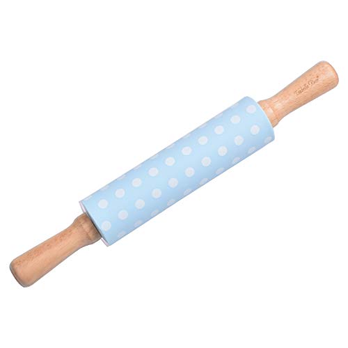 ISABELLE ROSE Mattarello per bambini in silicone blu con pois 30 cm ROL06