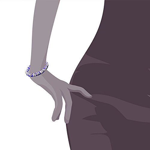 Jewelrieshop Turkish Evil Eye Bracelet Murano Glass Beads Beaded Clear Crystal Spacer Bracelet For Women Girls (8Mm Blue Eye Beads) #TOP3