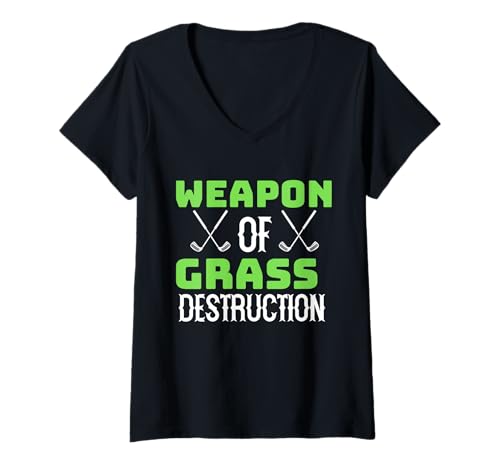 Mujer Funny Golf For Women Girls - Weapon Of Grass Destruction Camiseta Cuello V