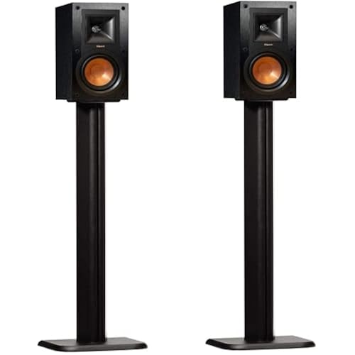 ECHOGEAR Universal Floor Speaker Stands - Vibration-Absorbing MDF Design Works with Klipsch, Polk, JBL & Other Bookshelf Speakers Or Studio Monitors - Includes Sound Iso Pads & Carpet Spikes