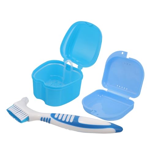 TOPPERFUN Boîtier Dentier Portable avec Fermeture Sécurisée Étui Respirant Anti-rayures pour Prothèses Protège- et Rangement Brosse à Dents Pratique Adapté pour Appareil Dentaire et