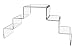 Marketing Holders Double Stairway Acrylic Step Display, 5 Tiers
