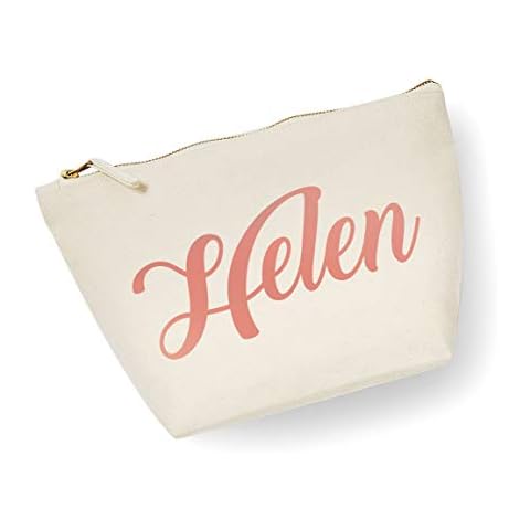 Treat Me Suite Personalised Name Make up Accessory Wash Bag in a Natural Colour Printed with a Selection of Metallic Colours Presents Birthdays (Rose Gold Metallic) Cover