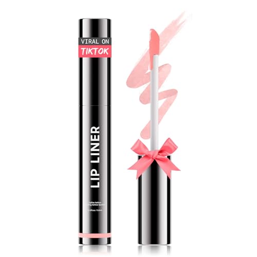 OETUIOW Lip Stain Peel Off, Lip Liner Moisturizing Long-Lasting & Waterproof, Transfer Proof & Plumping, Non-Stick Cup, Pink Color
