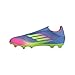 Adidas, Unisex, F50 League Laceless Firm Ground/Multi Ground Soccer Cleats, Blue Fusion/Lucid Lemon/Lucid Pink, Mens 12, Womens 13, Medium