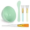 Facial Skin Care Horizon Mask Mixing Bowl DIY Set, U-MATE 5 in 1 Set include 1 Silicone Face Mask Bowl + 1 Stick Spatula + 2 Silicone Face Mask Brushes + 1 Premium Soft Bristle Brush Face Mask Applicator, Face Treatment Mask Mixing Tool Kit