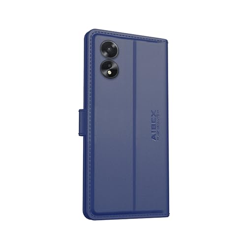 Image of AIBEX Compatible for Oppo A18 4G / Oppo A38 4G Flip Cover Leather Finish | Inside TPU with Card Pockets | Wallet Stand | Complete Protection Flip Case - Blue