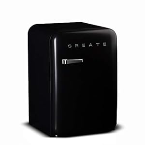 CREATE Retro Kühlschrank 83.5 Silber/Schwarz