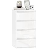 HOMCOM Cassettiera Camera da Letto Slim Alta con 4 Cassetti, Comò Camera da Letto Senza Ma...