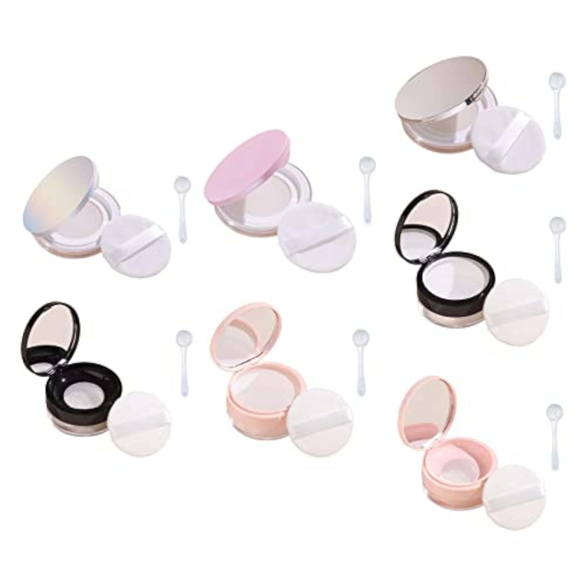 5x Empty Portable DIY Makeup Powder Case, Refillable