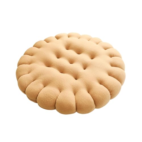 Ｃｕｔｉｃａｔｅ ビスケットクッション ビスケット型 座布団 ざぶとん フロアクッション 座布団 椅子 クッション 和座布団 座り心地いい 座禅用座布団 瞑想 ヨガ用 インテリア, ベージュ, ラウンドのサムネイル